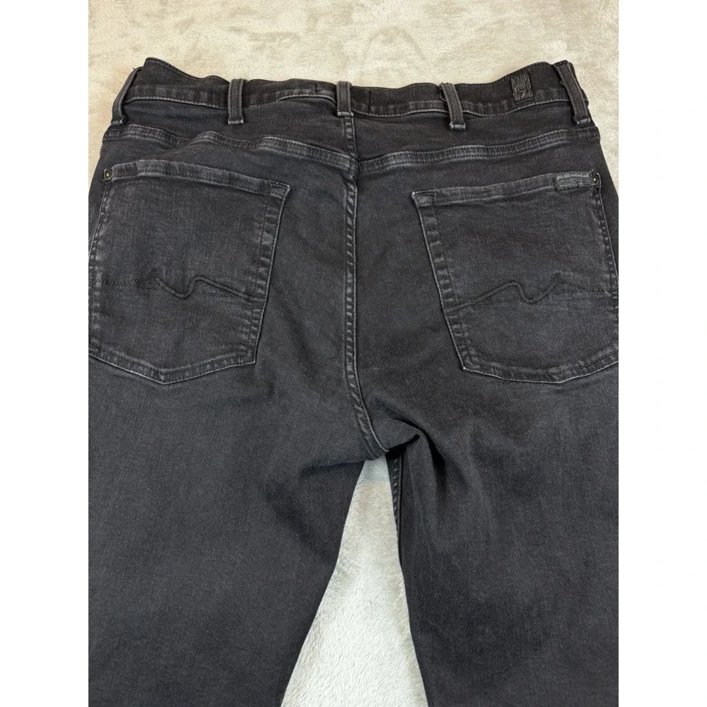 7 For All Mankind Jeans Men's 36 Black Standard Straight USA Denim Pants (35X28)